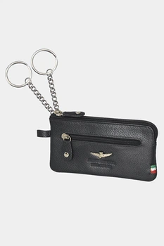 Шкіряна чорна ключниця-брелок Aeronautica Militare 8495