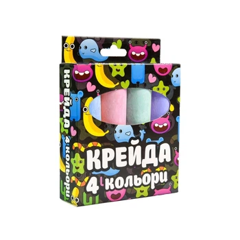 Мел для рисования на асфальте 50115ST 4 штуки, разноцветная