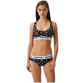 Комплект спортивного белья Philipp Plein Cotton Bralette & Thong Черный XS