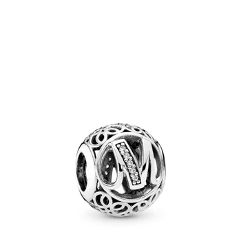 Посріблена бусина Пандора Pandora Літера M 791857CZ