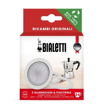 Набор прокладок и фильтр для гейзерных кофеварок 3-4 чашки Bialetti алюминий серебряный