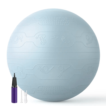 Мяч для фитнеса WCG Balance Pro 65 см Anti-Burst до 500 кг с насосом, фитбол для йоги, пилатеса и беременных, голубой