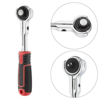 Рукоятка з храповим механізмом поворотна, 72 зуба 1/4 ", Cr-V STORM INTERTOOL ET-8007