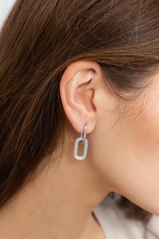 Сережки підвіски FAMO SER-12864 Сріблястий * (SER-12864)