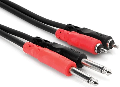 Kabel audio Hosa 2 x TS 6.35 mm - 2 x RCA 2 m (728736010253)