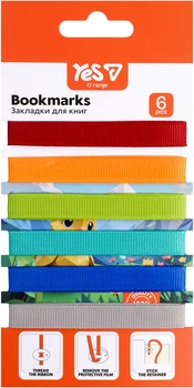 Закладки для книг YES Orange Line яркие цвета 6 шт (708850)