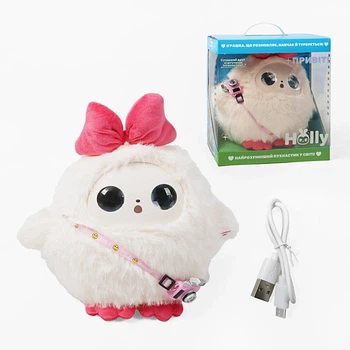 Игрушка с искусственным интеллектом holly h-42369 (12) озвучивание укр. языком, 50+ языков, голосовое общение, игры, новости, сказки, LED глаза, WiFi, в коробке