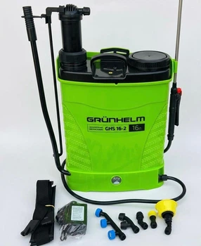 Опрыскиватель аккумуляторный Grunhelm GHS 16-2 (16 л, 12В) 2 в 1: Аккумулятор + Ручной насос