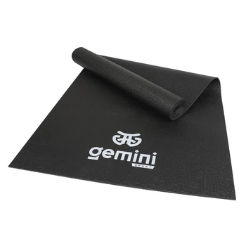 Килимок для йоги та фітнесу Gemini PVC, 183×68×0,4 см, Чорний, PVCY-4BK