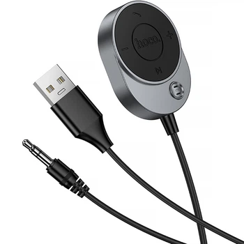 Bluetooth адаптер ресивер для автомобіля та аудіосистем Hoco E150 AUX 3.5 мм з мікрофоном Чорний