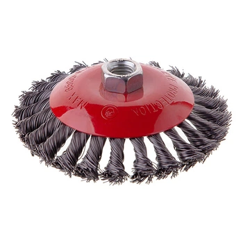Щетка конусная 125 мм М14 (пучки витой проволоки) INTERTOOL BT-4125