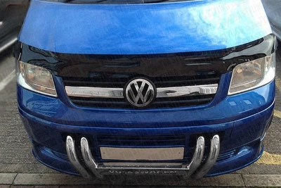 Дефлектор капота мухобойка Volkswagen T5 03-09 HIC черная Фольксваген Т5 АМ0007021