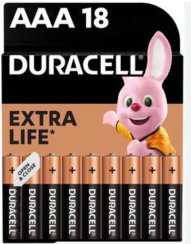 Батарейка Duracell AAA лужні 18 шт. в упаковці (5000394107557 / 81546741)