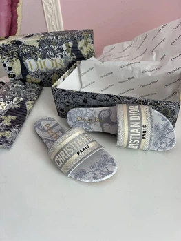 Женские шлепанцы Christian Slides White Grey, 39р 25см