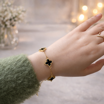 Браслет в стиле Van Cleef (Gold-Black)