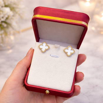 Сережки в стилі Van Cleef (Gold-White)
