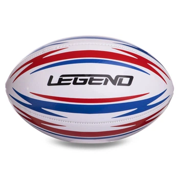 М'яч для регбі №3 до 9 років LEGEND R-3290 білий-червоний-синій