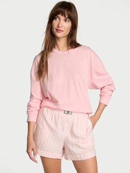 Піжама (лонгслів + шорти) жіноча бавовняна Victoria's Secret 391775877 S Рожева (1159857276)