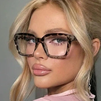 Солнцезащитные очки No Brand унисекс Dots имиджевые прозрачные с леопардовым