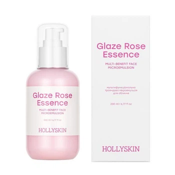 Мультифункциональная розовая микроэмульсия для лица HOLLYSKIN Glaze Rose Essence, 200 мл (4823109705586)