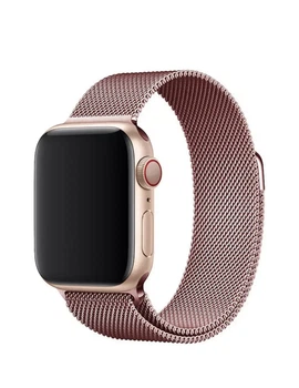 Ремешок миланская петля для Apple Watch Milanese loop на все серии Рожевий