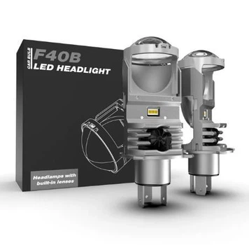 Лампа светодиодная линза с активным охлаждением и обманкой BI- LED H4 mini 6000K 12-32V Canbus (за 1шт)