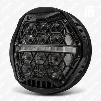 Фара FlareBeam HC головного света светодиодная (LED) c ДХО (белый) Ø5.75 дюйма (146 мм) 12 В чёрная