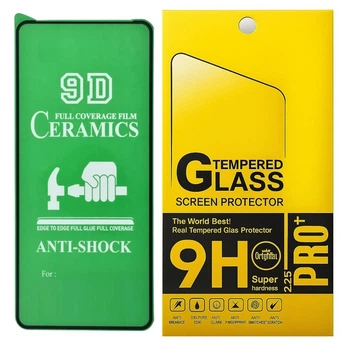 Протиударна захисна плівка Ceramics 9D для Realme 6 Pro / 7i / C17 з чорною рамкою