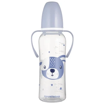 Бутылочка для кормления Canpol babies CUTE ANIMALS стандартная с ручками 250 мл синяя (11/845_blu)