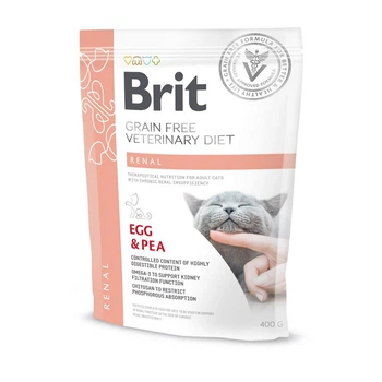 Корм сухой Brit Grain Free VetDiet Cat Renal для котов с заболеванием почек с яйцом и горохом 400 г