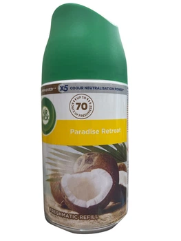 Сменный баллон к автоматическому аэрозольному освежителю воздуха Air Wick Freshmatic Кокос райское убежище, 250 мл