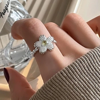 Женское минималистичное кольцо серебристого цвета, регулируемое J4797