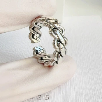 Женское минималистичное кольцо серебристого цвета, регулируемое J6301