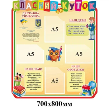 Стенд «Класний куточок» з державною символікою та правами дитини