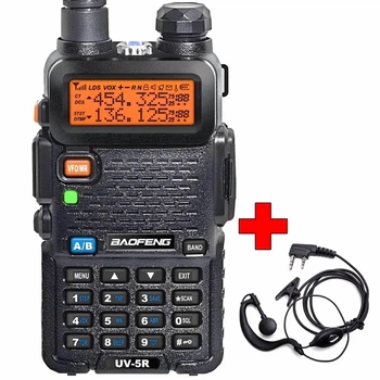 Рация двухдиапазонная Baofeng UV-5R (136-174 MHz, 400-520 MHz), 8 Вт, 1800 mAh + Гарнитура в подарок