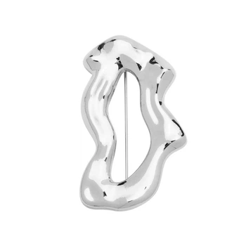 Брошь из стали BROCHE бижутерия Модерн Оазис серебристая BRSF115351