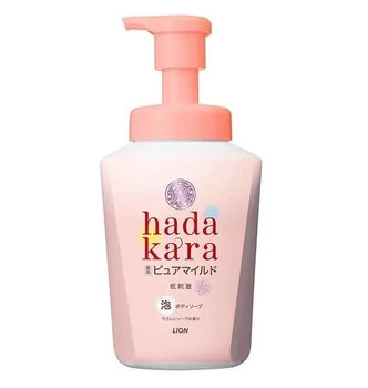 Ніжне пінне мило для дітей і дорослих LION Hadakara Foam, аромат мила і персика, 550 мл