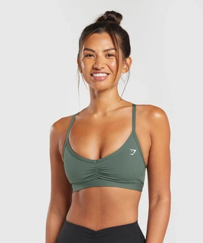 Спортивний топ для фітнесу жіночий Gymshark 194797 М Хакі (2200005144503)