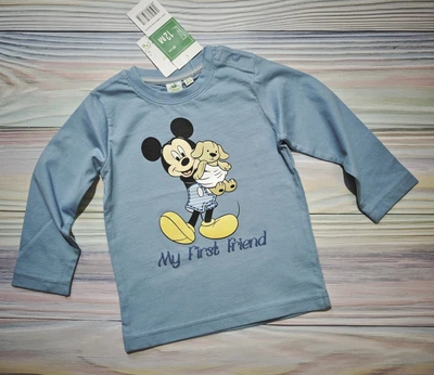 Детский лонгслив реглан для мальчика Disney 12 мес, 80 см, Голубой