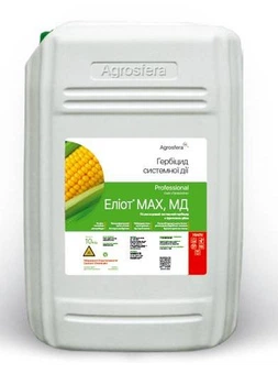 Гербіцид Agrosfera Еліот MAX 10 л, мезотріон, 75 г/л + нікосульфурон, 30 г/л