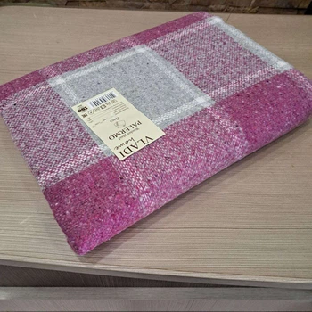 Плед вовняний Vladi Palermo Владі Палермо 21673 140х200 см білий-димчастий-фуксія