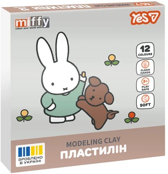 Пластилин YES Miffy 12 цветов 240 г (540719) (4823091923753)