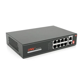 8ми портовий PoE комутатор з автоперезапуском ONV-H1108PLD, 8хРоЕ 100 Мбіт + 2хUplink 100 Мбіт до 250м, IEEE802.3af/at, загальна потужність 120Вт (UG-27282)