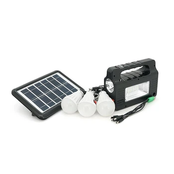 Переносний ліхтар EP-0138 + Solar, Функції: PowerBank, FM радіо, USB/TF, Bluetooth, АКБ 3,7V/3600mAh, 3 виносні лампочки 3W, 183х64х135мм, Box (UG-45099)