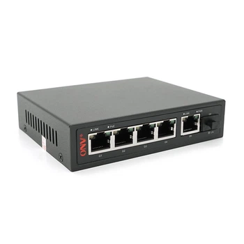 4х портовий PoE Full Gigabit комутатор ONV-POE33108PFG, 4xPoe1000Мбіт + 2х1000 Мбіт + 1хSFP 1000Мбіт, до 250м, IEEE802.3af/at, потужність 65Вт (UG-33745)
