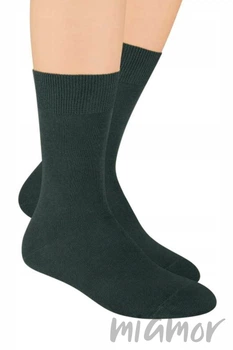 Шкарпетки бавовняні антибактеріальні Steven 055 100% Cotton 44-46 Темно-зелені
