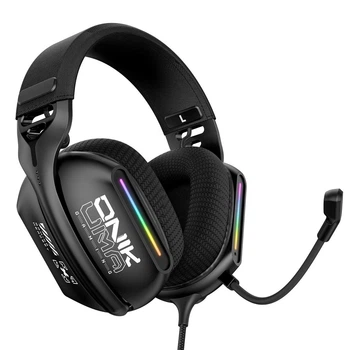 Геймерські дротові навушники Onikuma X-12 Pro з мікрофоном та RGB підсвіткою, ігрова гарнітура для ПК