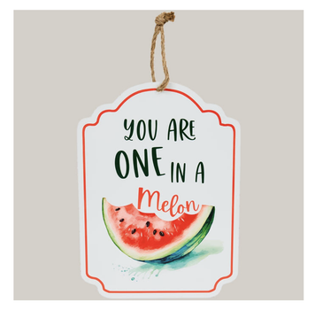 Декоративная металлическая табличка «YOU ARE ONE IN A MELON» 36×27 см, арбуз, летний фуд-декор