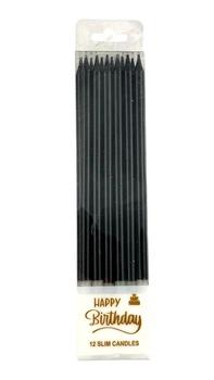 Набор свечей для торта 15,0см, черный, 12шт Черный (625622 black)