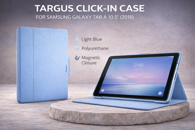 Чехол Targus Click-In для Samsung Galaxy Tab A 10.5" (2018), легкий голубой, полиуретан, с магнитной застежкой